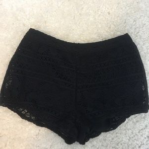 Hollister Black Crochet Shorts